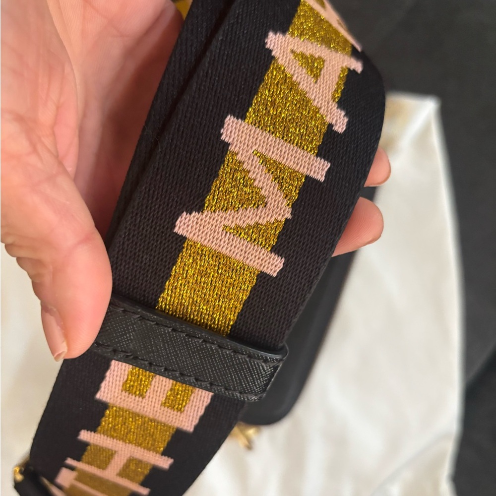 Black Crossbody Bag with Gold Accents - Picture 10 of 10